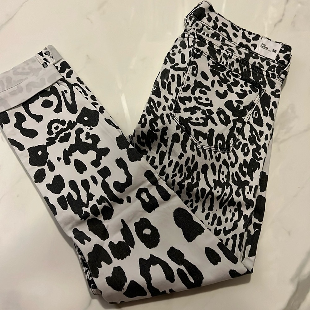 Crop Harkin super skinny with cuff black and white size28.